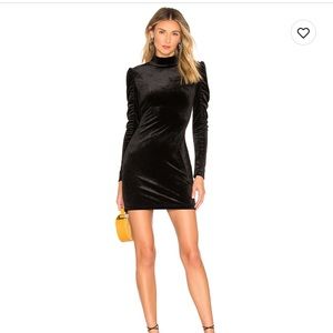 Bobi Black liquid velour mini dress